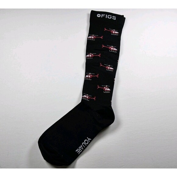 FIGS Compression Ready When You Are Hellicopter Socks Size L - Picture 1 of 2